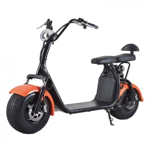 Электроскутер ElectroTown Citycoco X7 (Double Seat) Оранжевый original Электроскутер ElectroTown Citycoco X7 (Double Seat) Оранжевый original